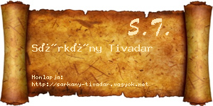 Sárkány Tivadar névjegykártya