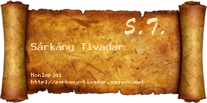 Sárkány Tivadar névjegykártya